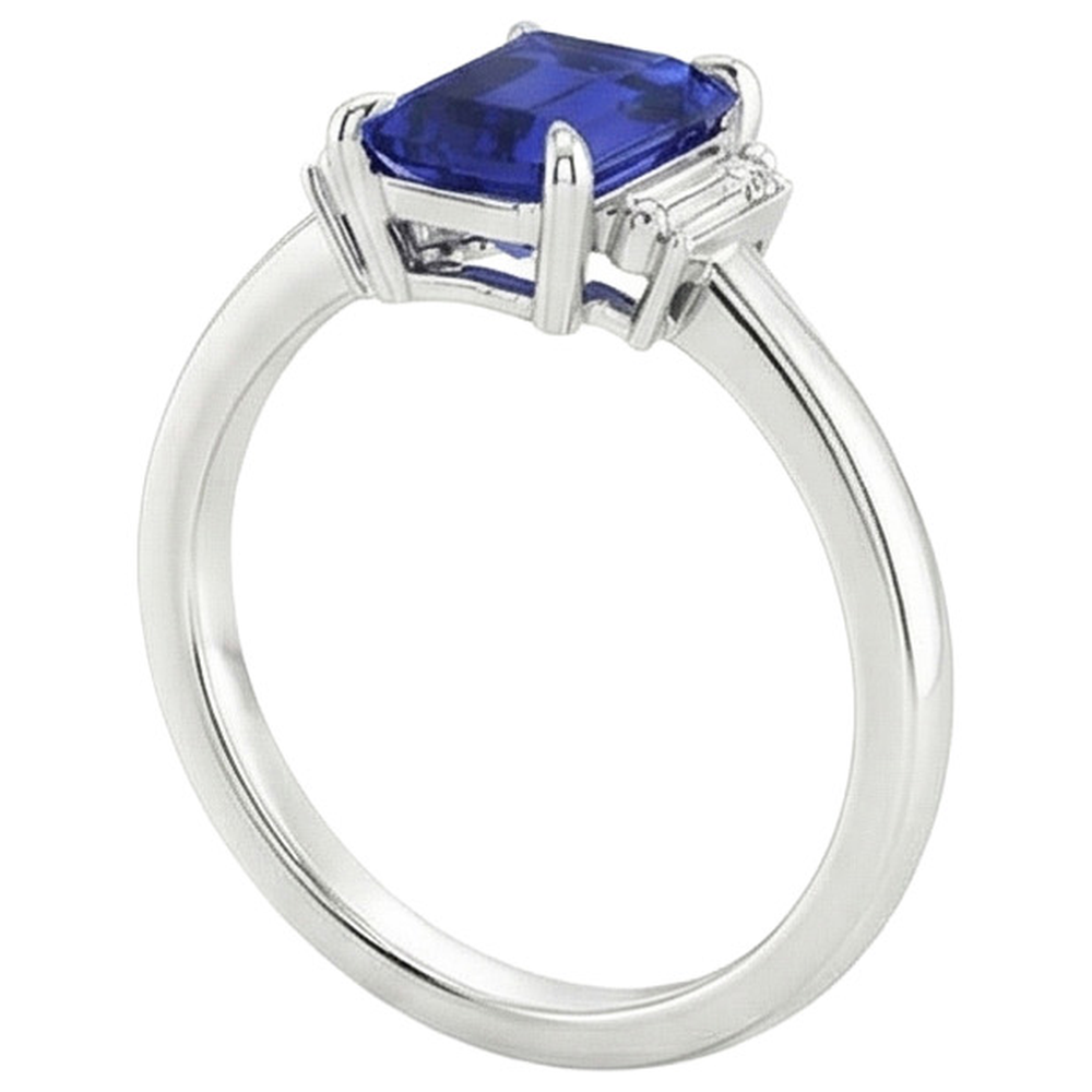 natural emerald sapphire 2.50ct ring top view