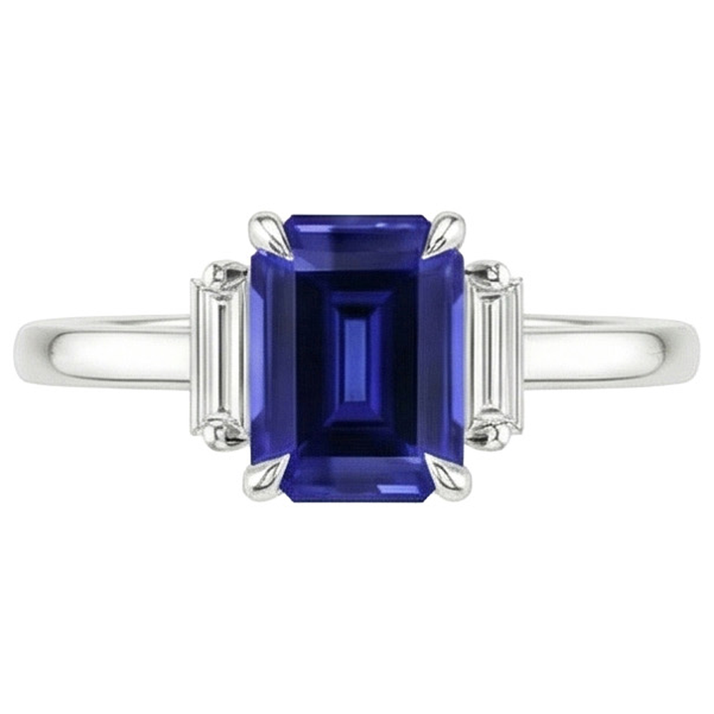 natural emerald sapphire 2.50ct ring close up detail