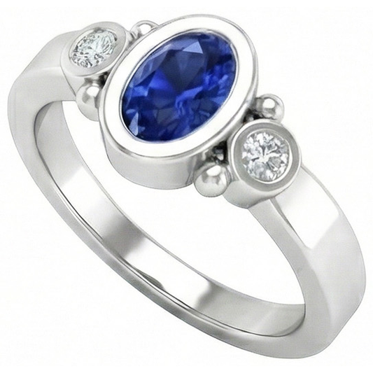 natural round sapphire 1.70ct watch front view
