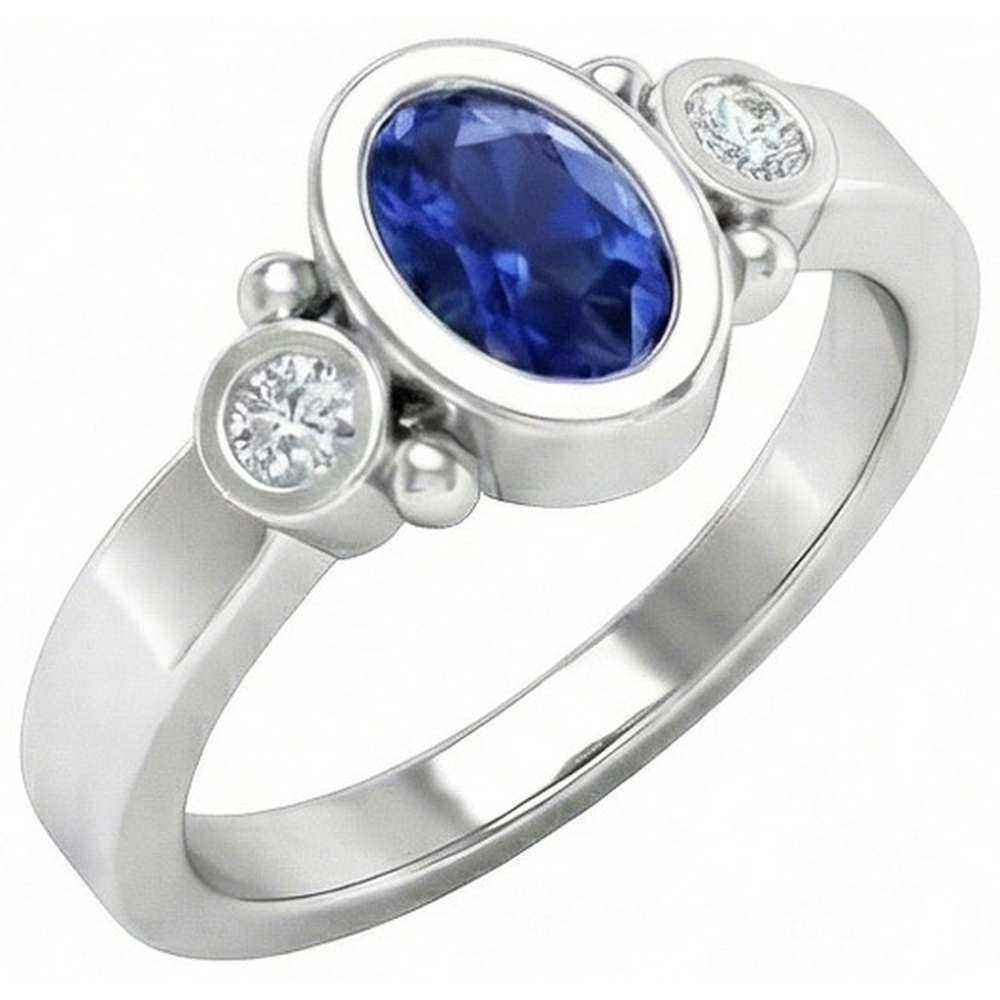 natural round sapphire 1.70ct watch close up detail