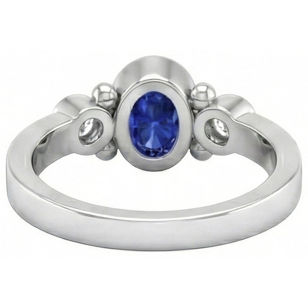 natural round sapphire 1.70ct watch profile view