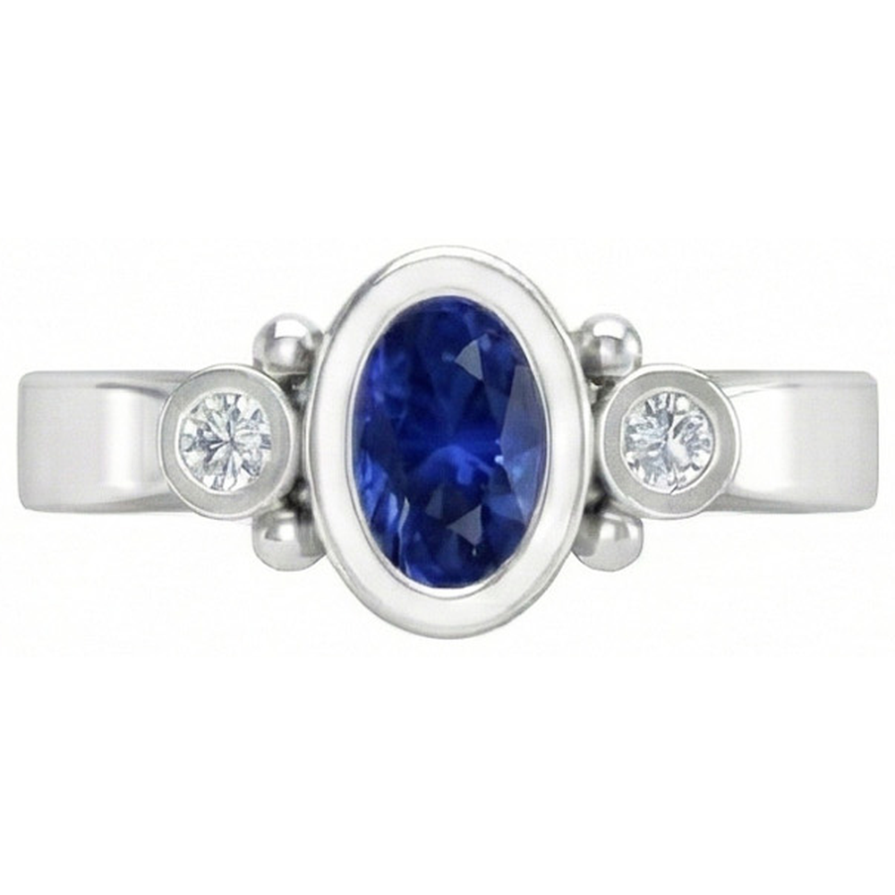 natural round sapphire 1.70ct watch side angle