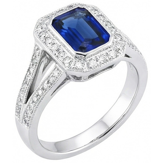 Ceylon Blue Sapphire Natural Earth Mined Diamond ( Not Lab Grown ) s 5.36 Carats Ring Gem-Stone New