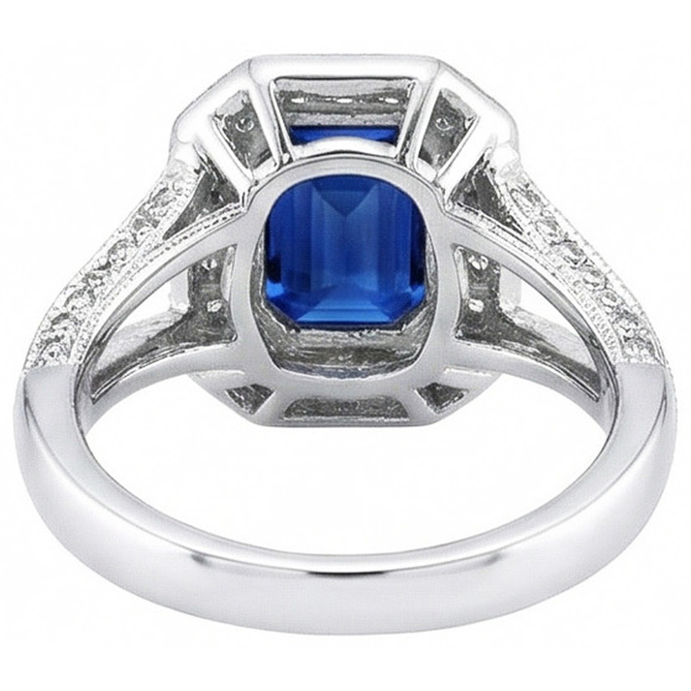 Ceylon Blue Sapphire Natural Earth Mined Diamond ( Not Lab Grown ) s 5.36 Carats Ring Gem-Stone New