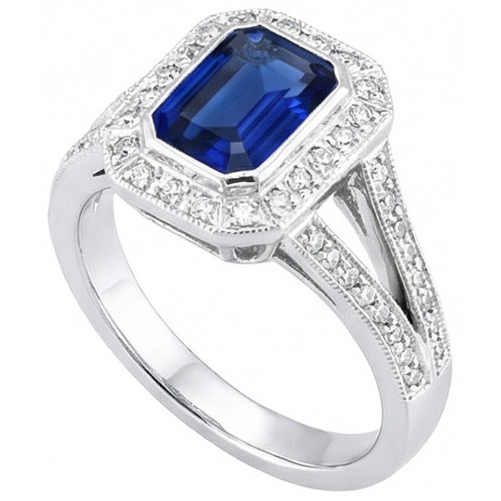 Ceylon Blue Sapphire Natural Earth Mined Diamond ( Not Lab Grown ) s 5.36 Carats Ring Gem-Stone New