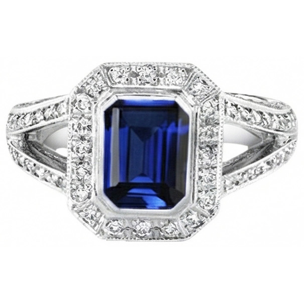 Ceylon Blue Sapphire Natural Earth Mined Diamond ( Not Lab Grown ) s 5.36 Carats Ring Gem-Stone New