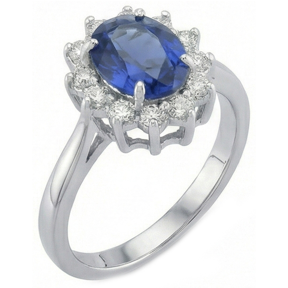 natural round sapphire 4.70ct ring top view