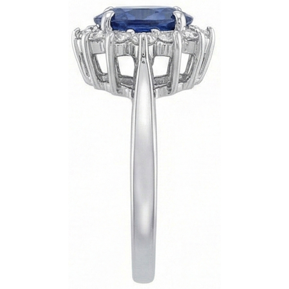 natural round sapphire 4.70ct ring profile view