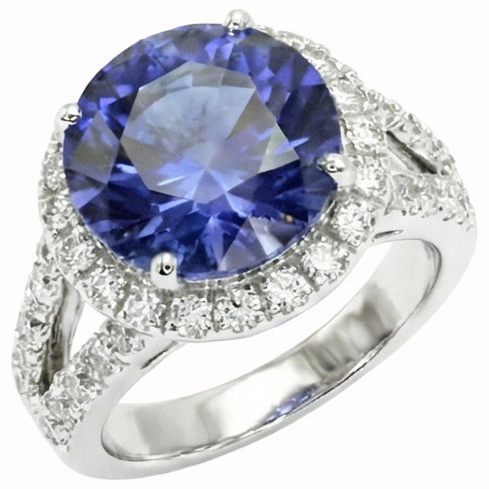 Ceylon Blue Sapphire Round Cut Natural Earth Mined Diamond ( Not Lab Grown ) Ring Gold Jewelry