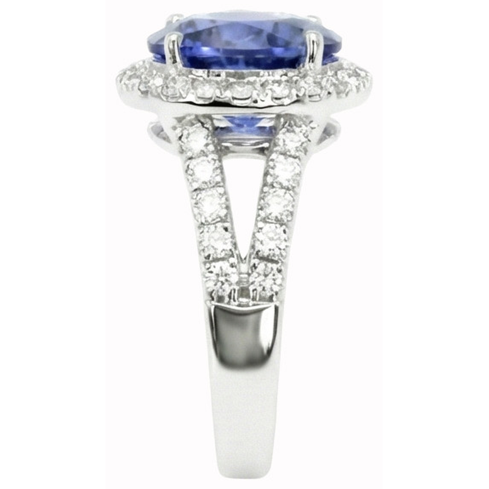 Ceylon Blue Sapphire Round Cut Natural Earth Mined Diamond ( Not Lab Grown ) Ring Gold Jewelry
