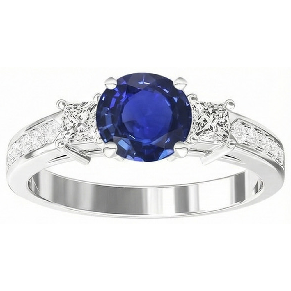 Ceylon Royal Blue Sapphire Natural Earth Mined Diamond ( Not Lab Grown ) Ring