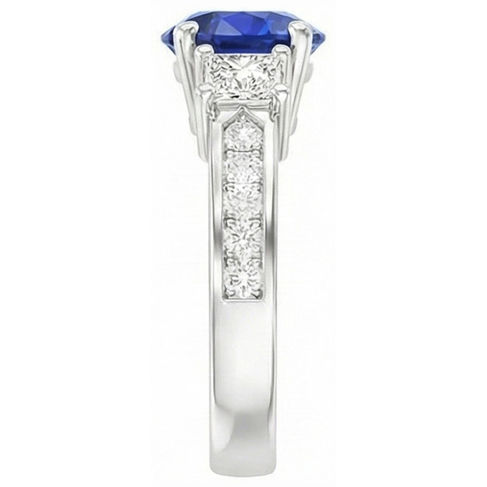 Ceylon Royal Blue Sapphire Natural Earth Mined Diamond ( Not Lab Grown ) Ring