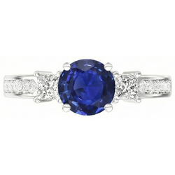 Ceylon Royal Blue Sapphire Natural Earth Mined Diamond ( Not Lab Grown ) Ring