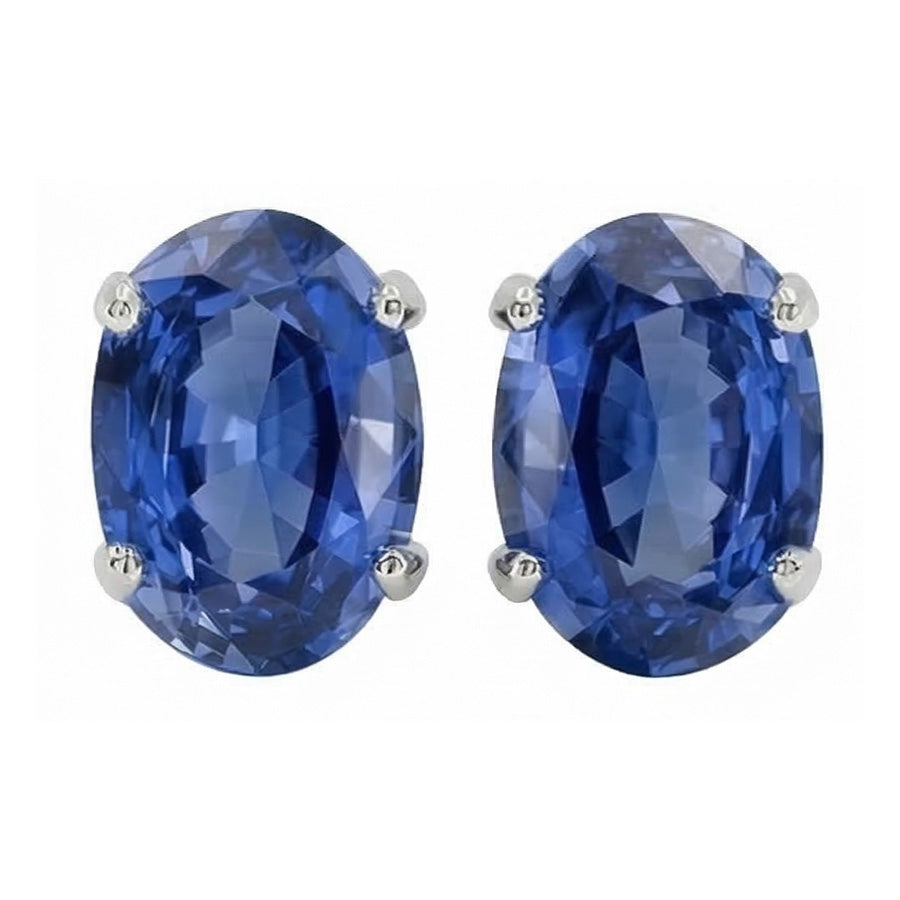 natural oval sapphire 8ct earring side angle