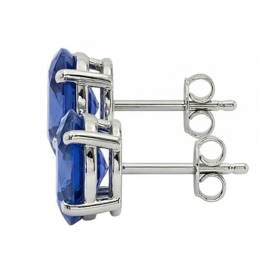natural oval sapphire 8ct earring profile view