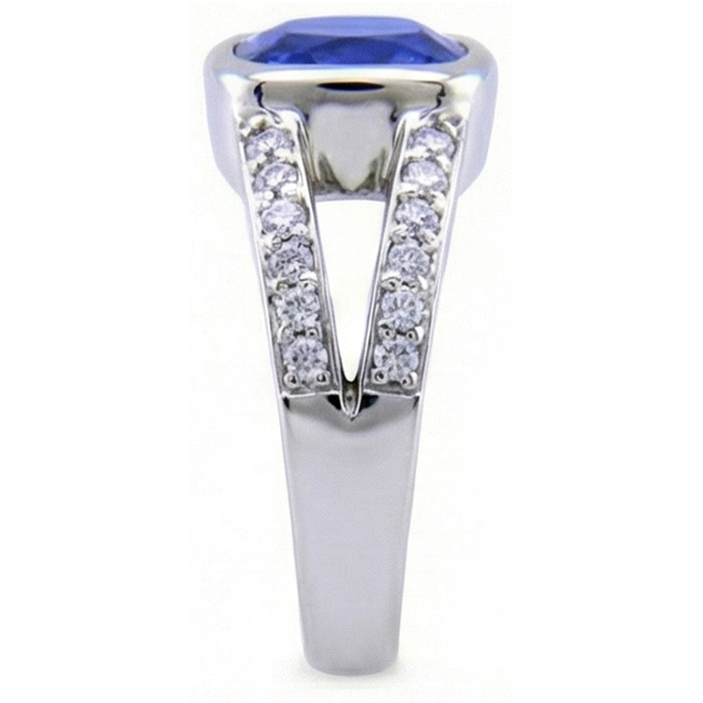 Ceylon Sapphire And Natural Earth Mined Diamond ( Not Lab Grown )  Ring White Gold 14K 4.5 Carats
