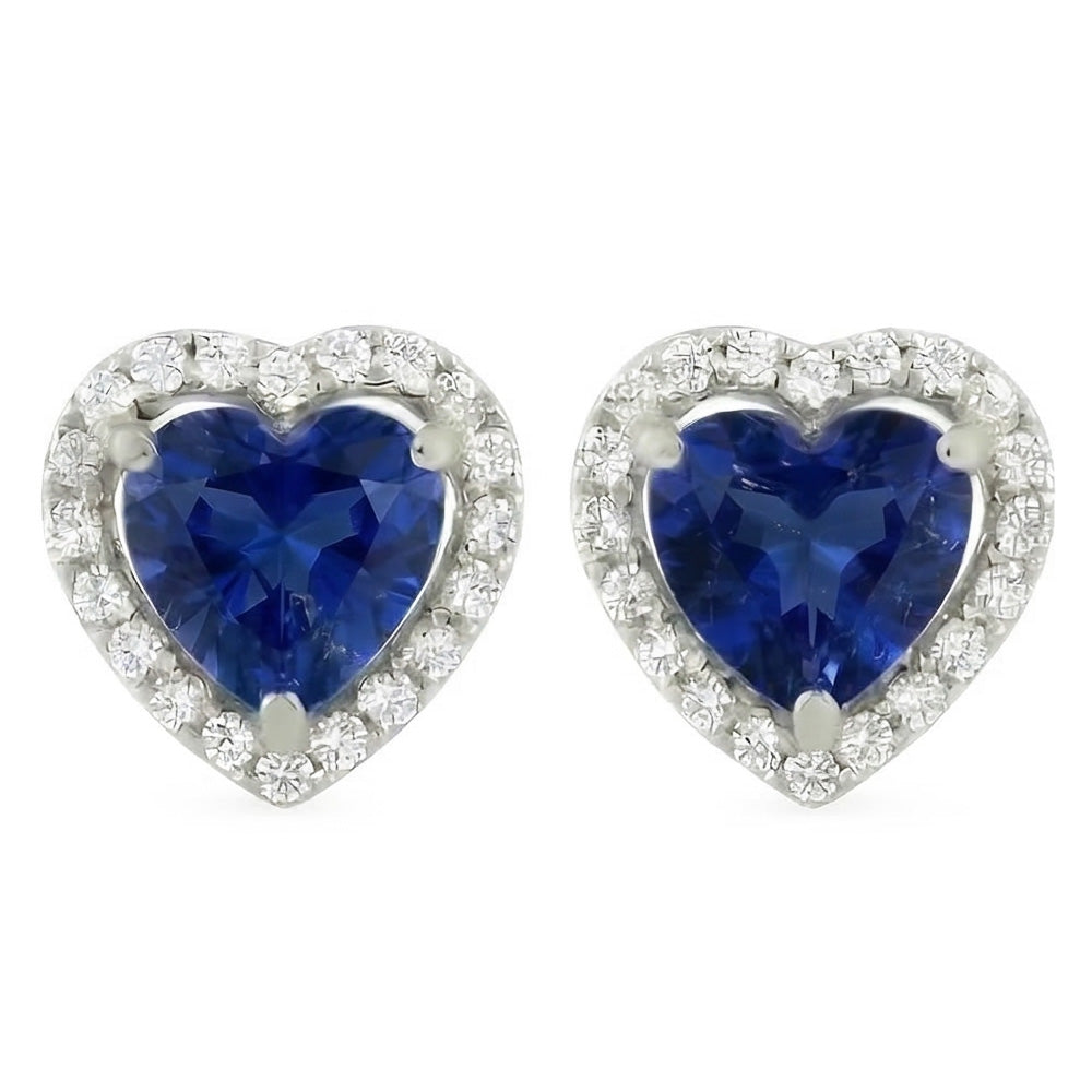 natural round sapphire 6.80ct earring side angle