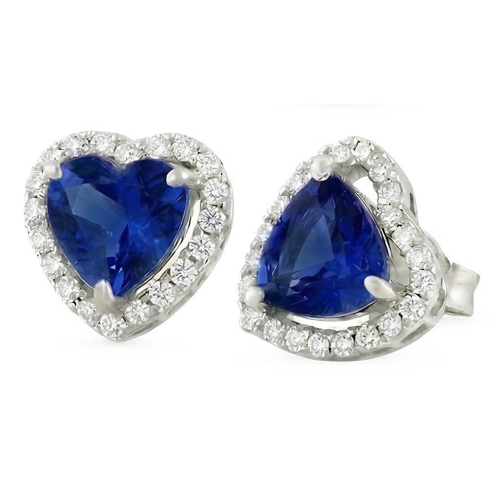 natural round sapphire 6.80ct earring close up detail