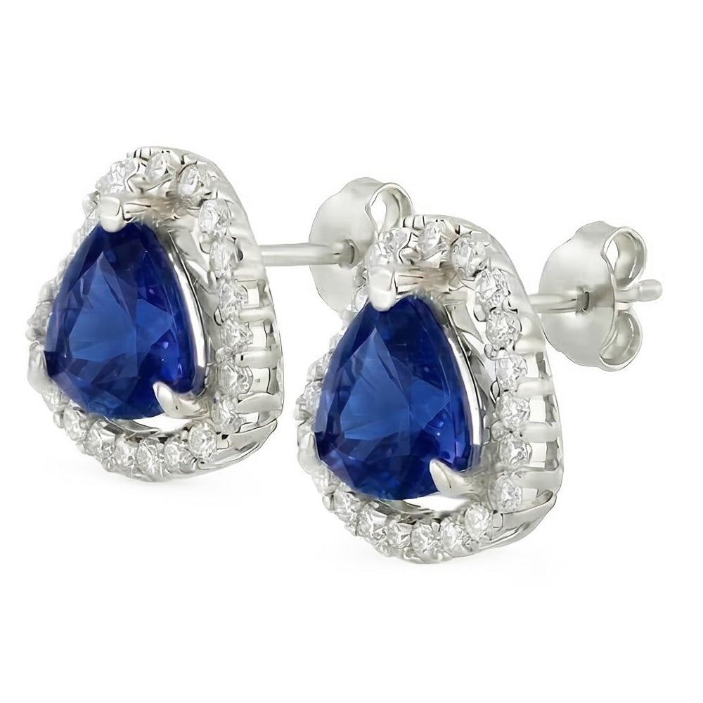 natural round sapphire 6.80ct earring top view