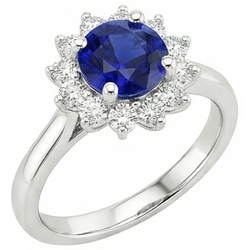 Natural Sapphire Ring 2.20ct - White Gold 14K
