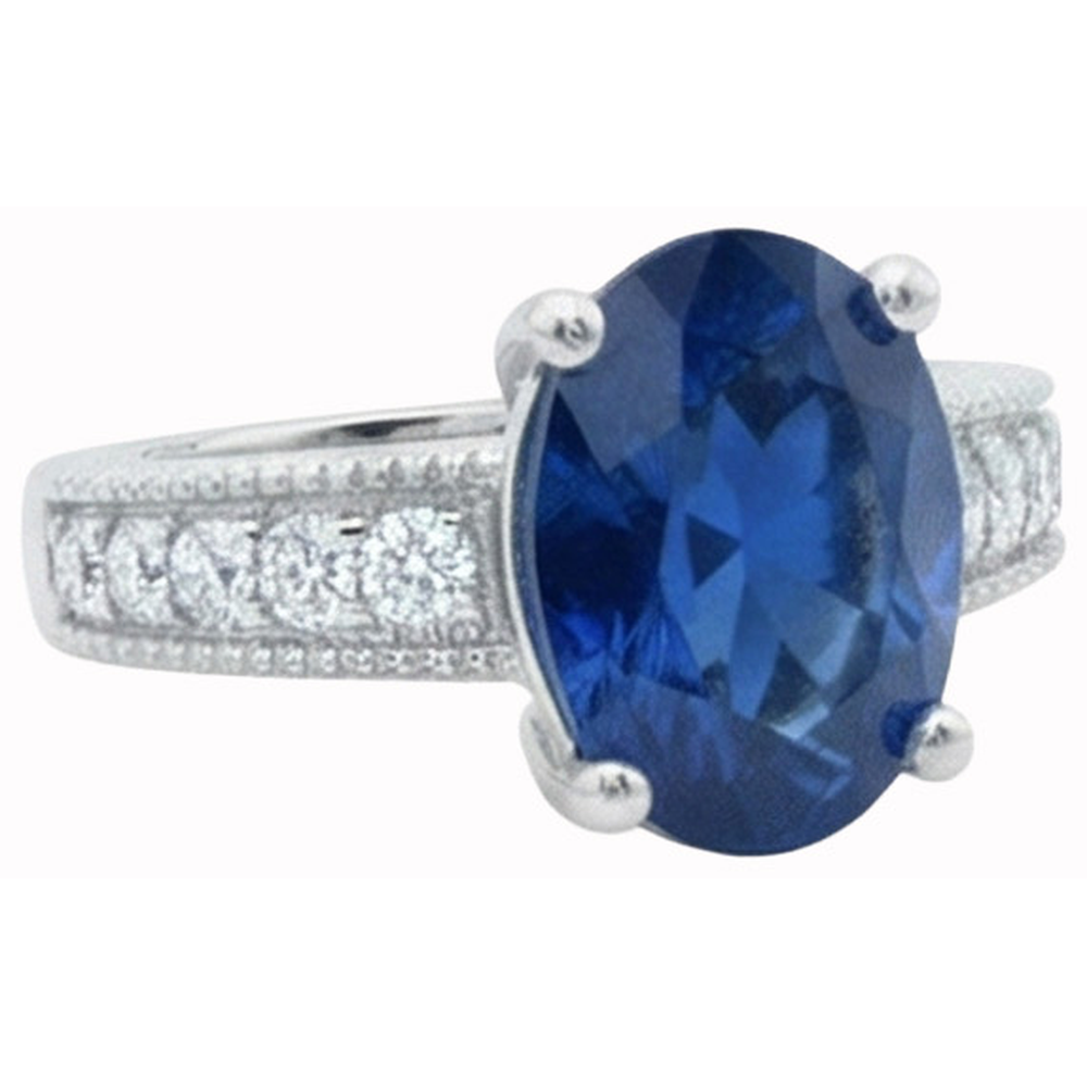 natural round sapphire 2ct ring side angle