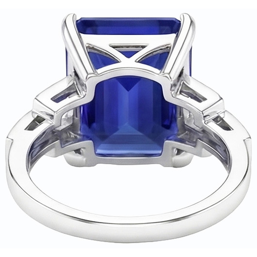 natural emerald sapphire 4ct ring profile view
