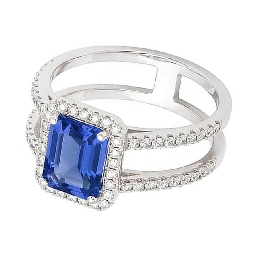 natural emerald sapphire 3ct ring front view