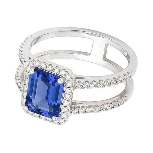 natural emerald sapphire 3ct ring front view