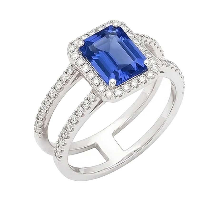 natural emerald sapphire 3ct ring close up detail