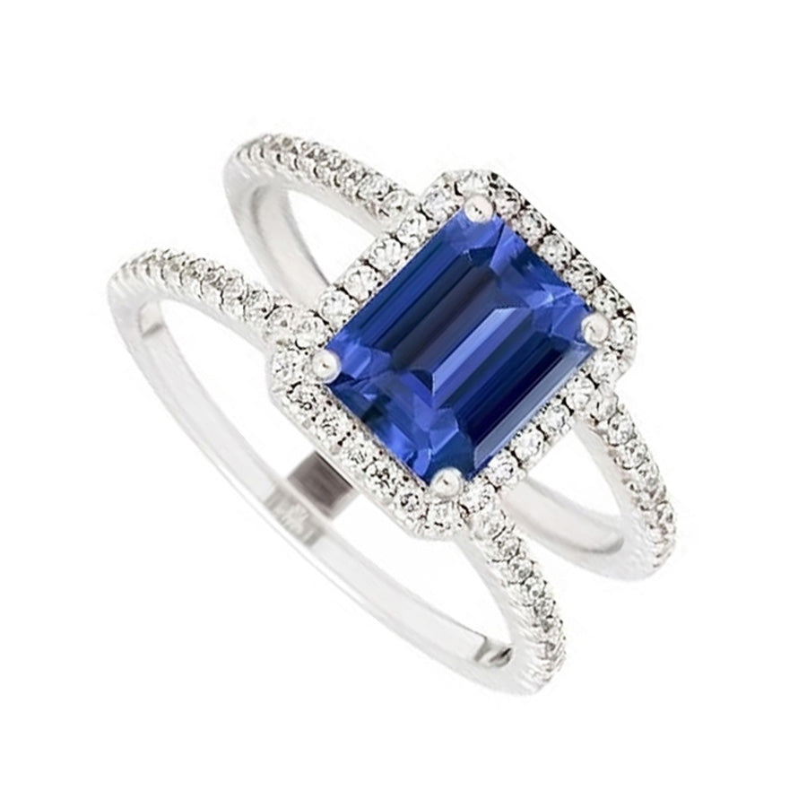 natural emerald sapphire 3ct ring top view
