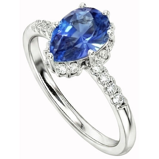 natural round sapphire 4ct ring front view
