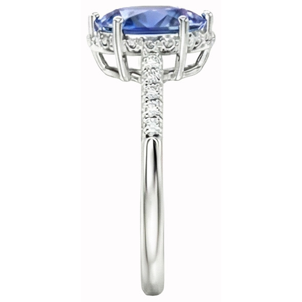natural round sapphire 4ct ring top view