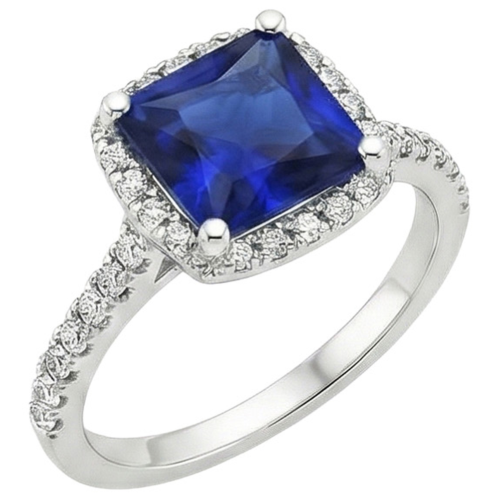 natural round sapphire 6ct ring side angle