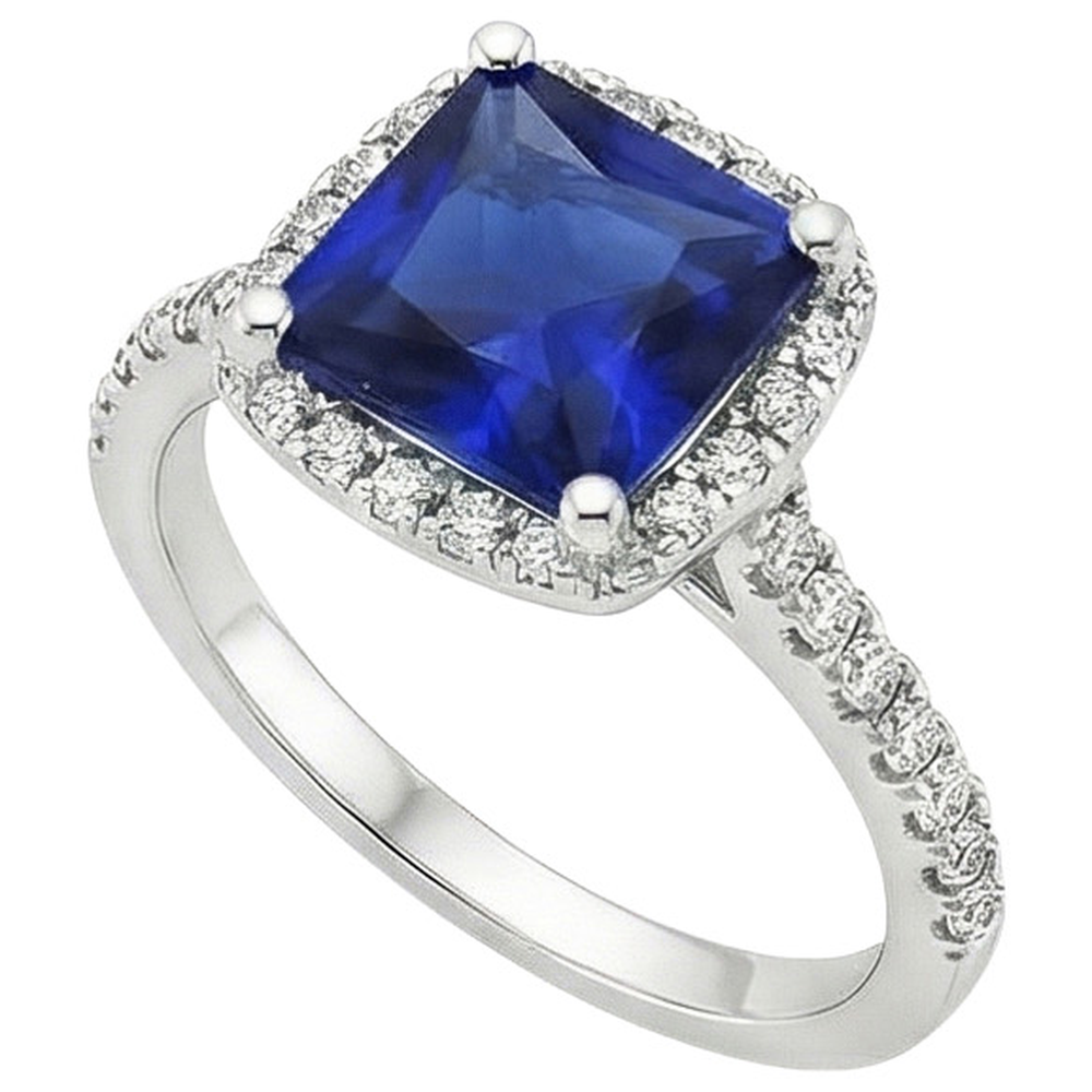 natural round sapphire 6ct ring close up detail