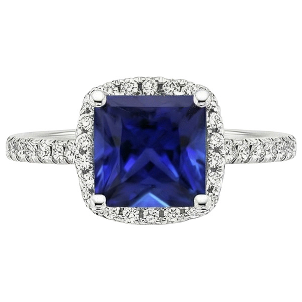 natural round sapphire 6ct ring profile view