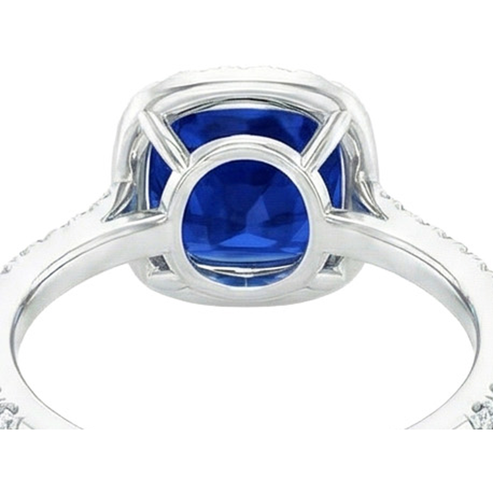 natural round sapphire 4ct ring profile view