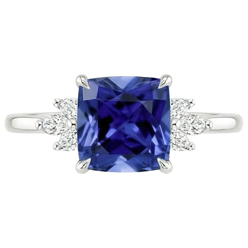 Ceylon Sapphire Marquise Natural Earth Mined Diamond ( Not Lab Grown ) Ring