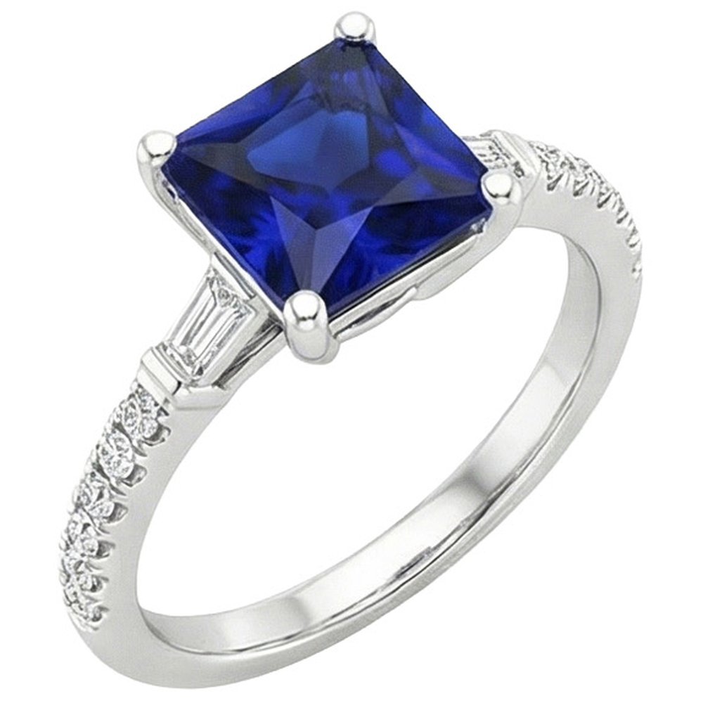 natural round sapphire 5.50ct ring side angle