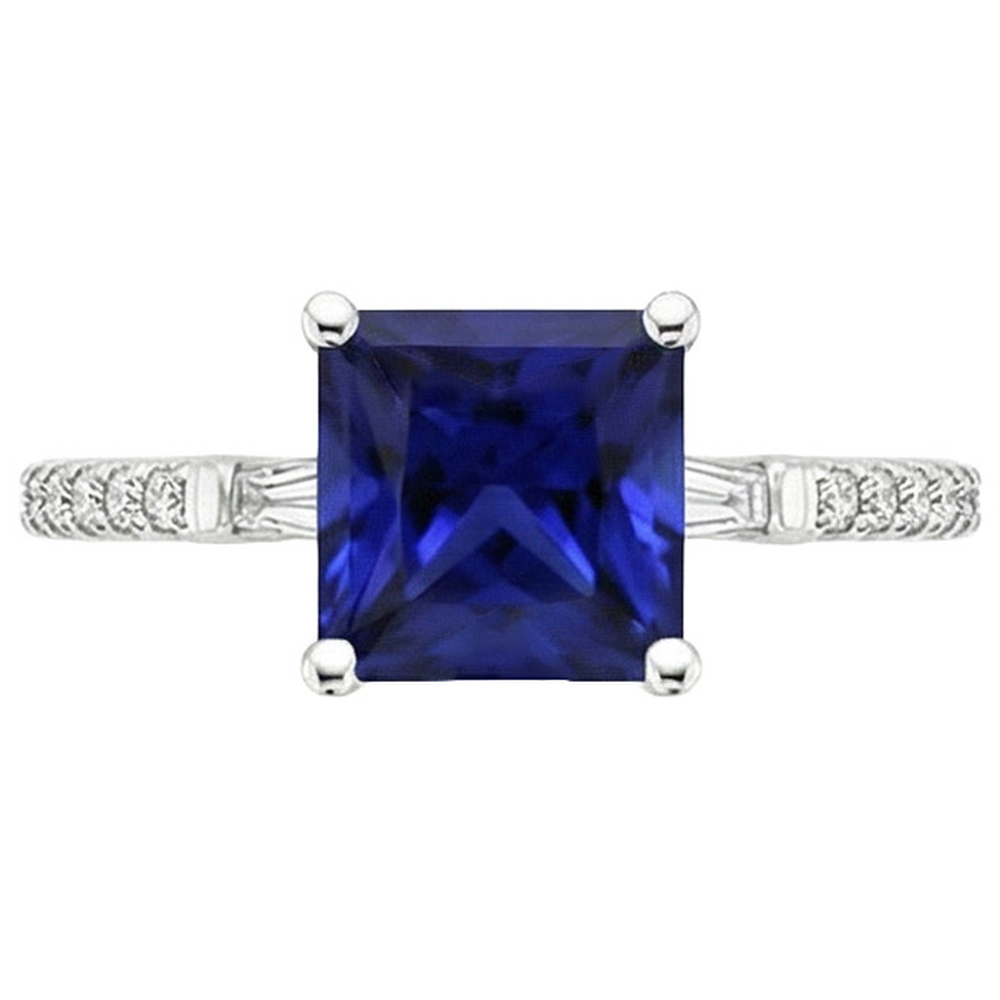 natural round sapphire 5.50ct ring profile view