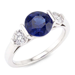Ceylon Sapphire Ring With Natural Earth Mined Diamond ( Not Lab Grown )s