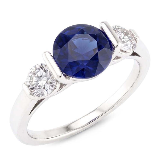 Ceylon Sapphire Ring With Natural Earth Mined Diamond ( Not Lab Grown )s