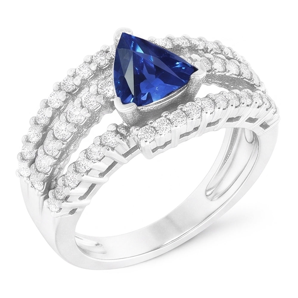 Ceylon Sapphire Ring With Natural Earth Mined Diamond ( Not Lab Grown )s