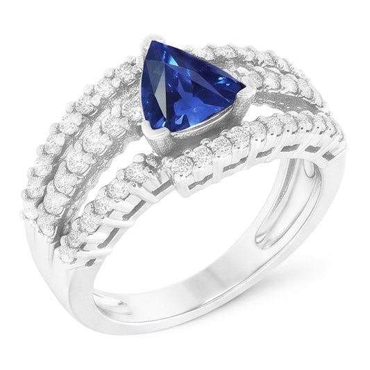 Ceylon Sapphire Ring With Natural Earth Mined Diamond ( Not Lab Grown )s