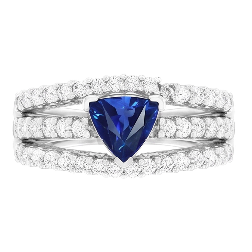 Ceylon Sapphire Ring With Natural Earth Mined Diamond ( Not Lab Grown )s