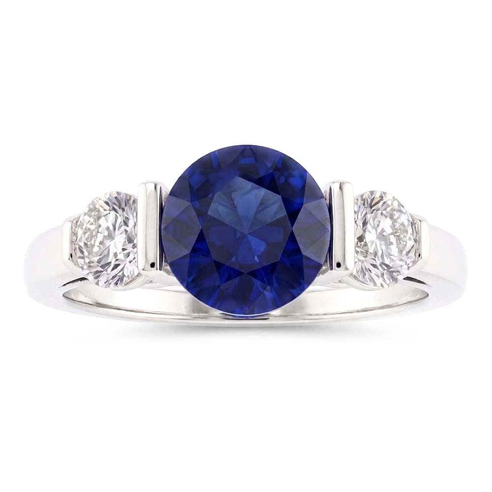 Ceylon Sapphire Ring With Natural Earth Mined Diamond ( Not Lab Grown )s