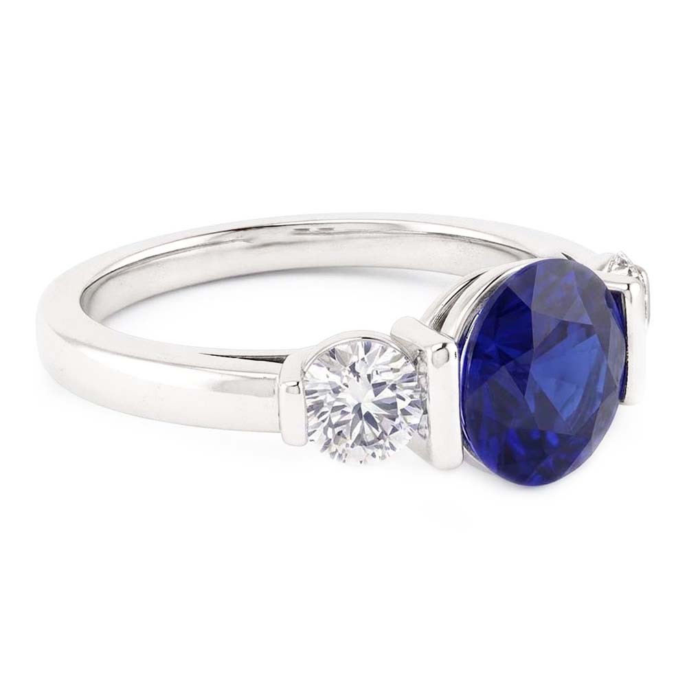 Ceylon Sapphire Ring With Natural Earth Mined Diamond ( Not Lab Grown )s