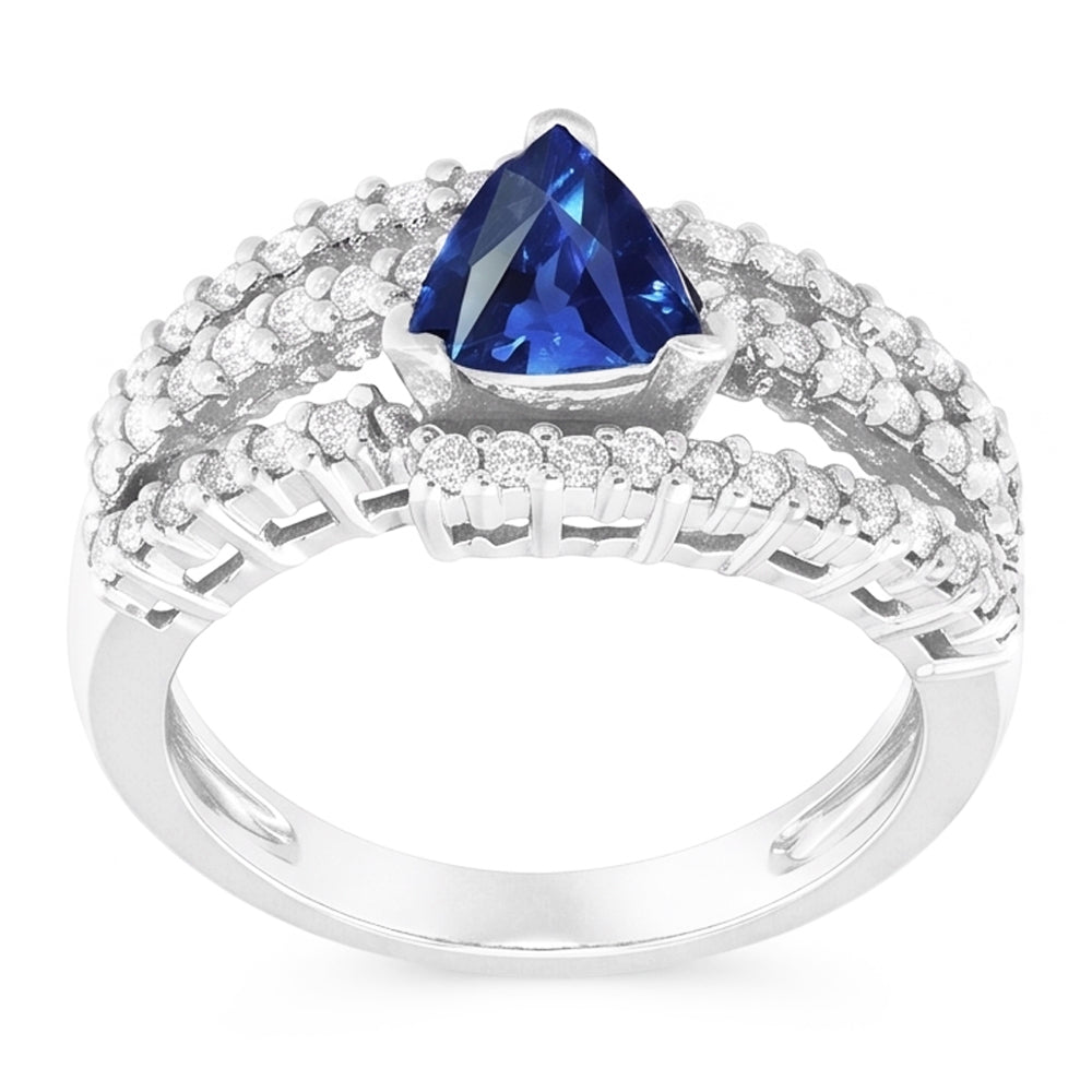 Ceylon Sapphire Ring With Natural Earth Mined Diamond ( Not Lab Grown )s