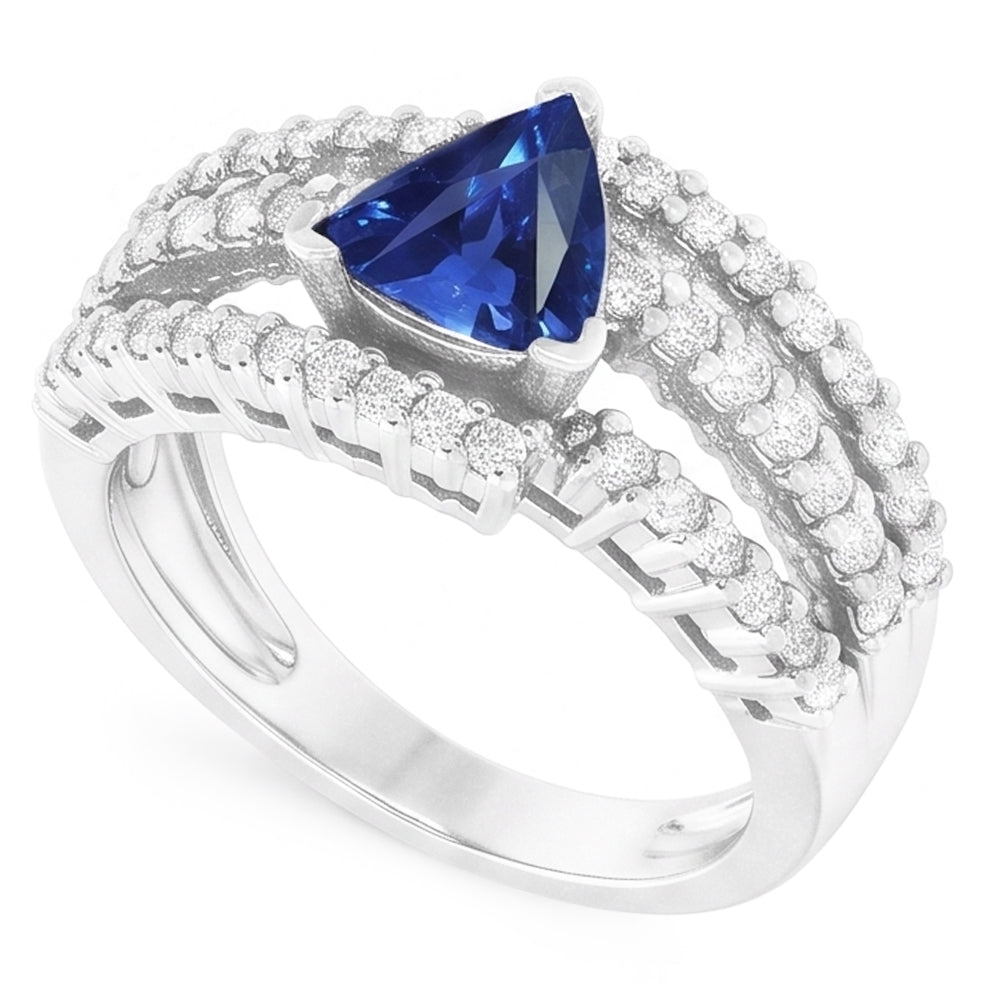Ceylon Sapphire Ring With Natural Earth Mined Diamond ( Not Lab Grown )s
