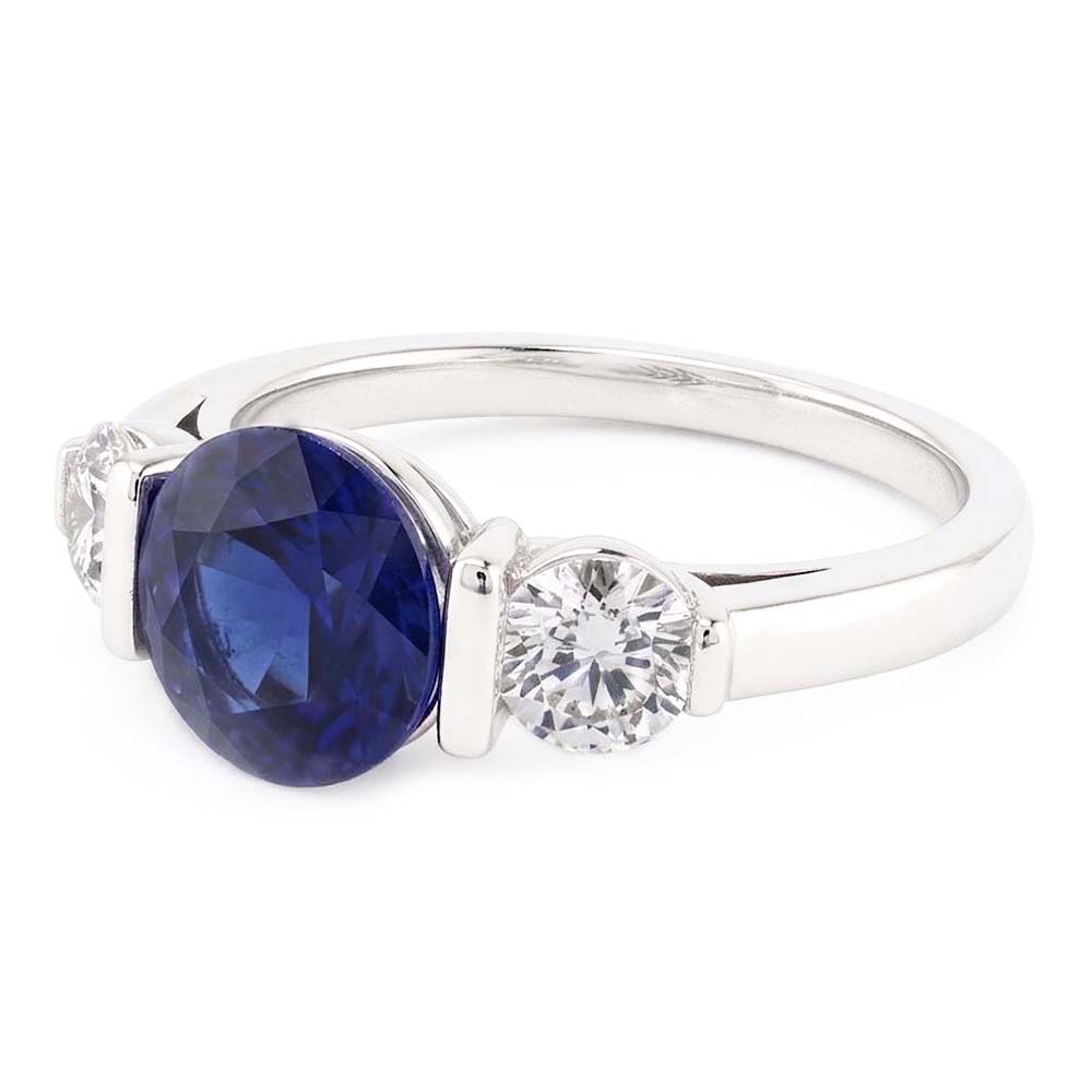 Ceylon Sapphire Ring With Natural Earth Mined Diamond ( Not Lab Grown )s