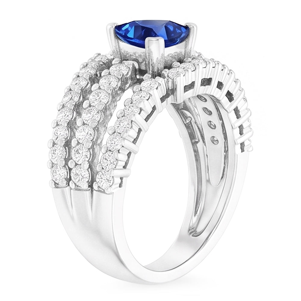 Ceylon Sapphire Ring With Natural Earth Mined Diamond ( Not Lab Grown )s